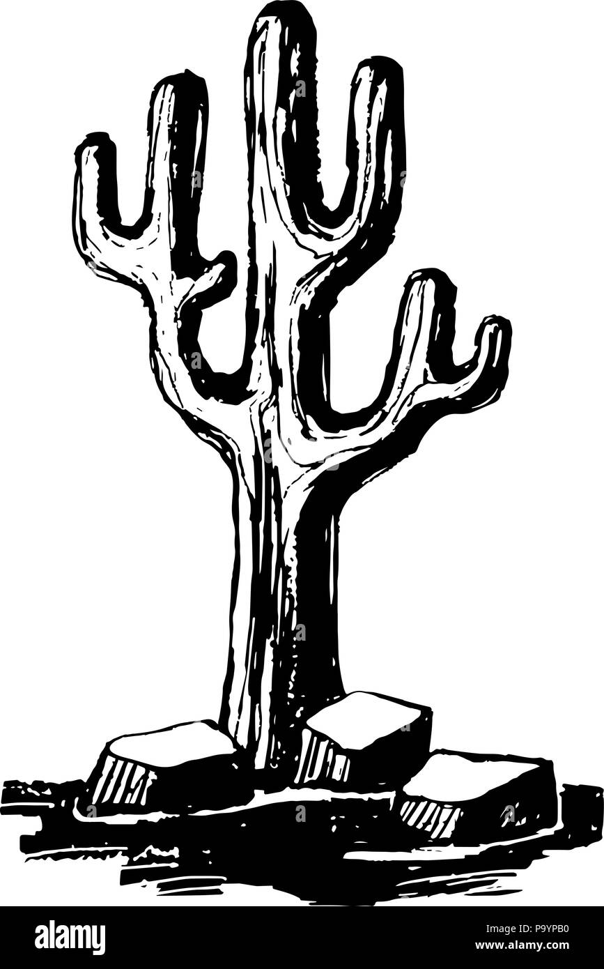 Carnegiea. Cactus géant caguaro Illustration de Vecteur