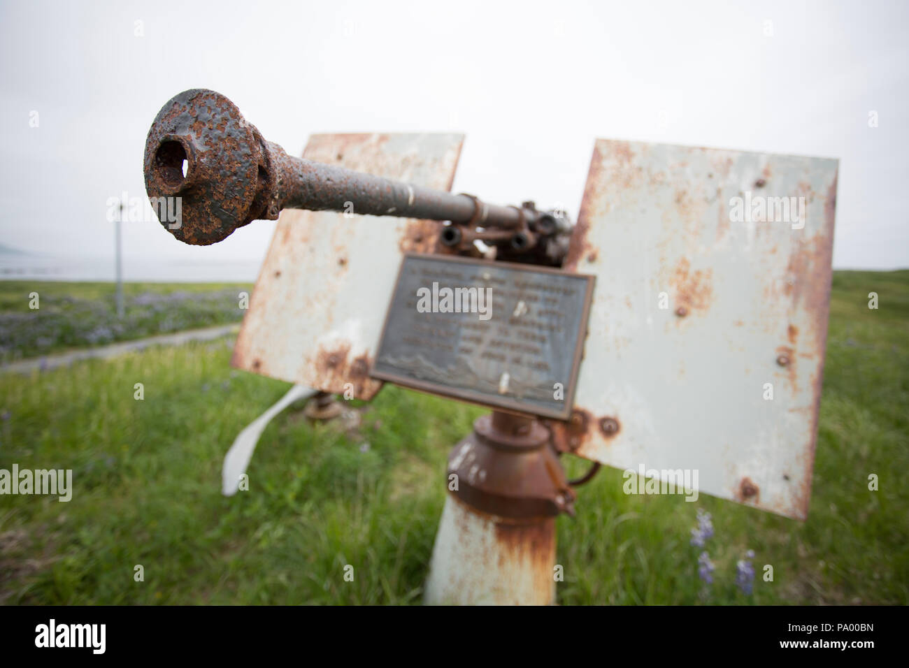 Monument aux morts, l'île Attu, Îles Aléoutiennes, Alaska Banque D'Images