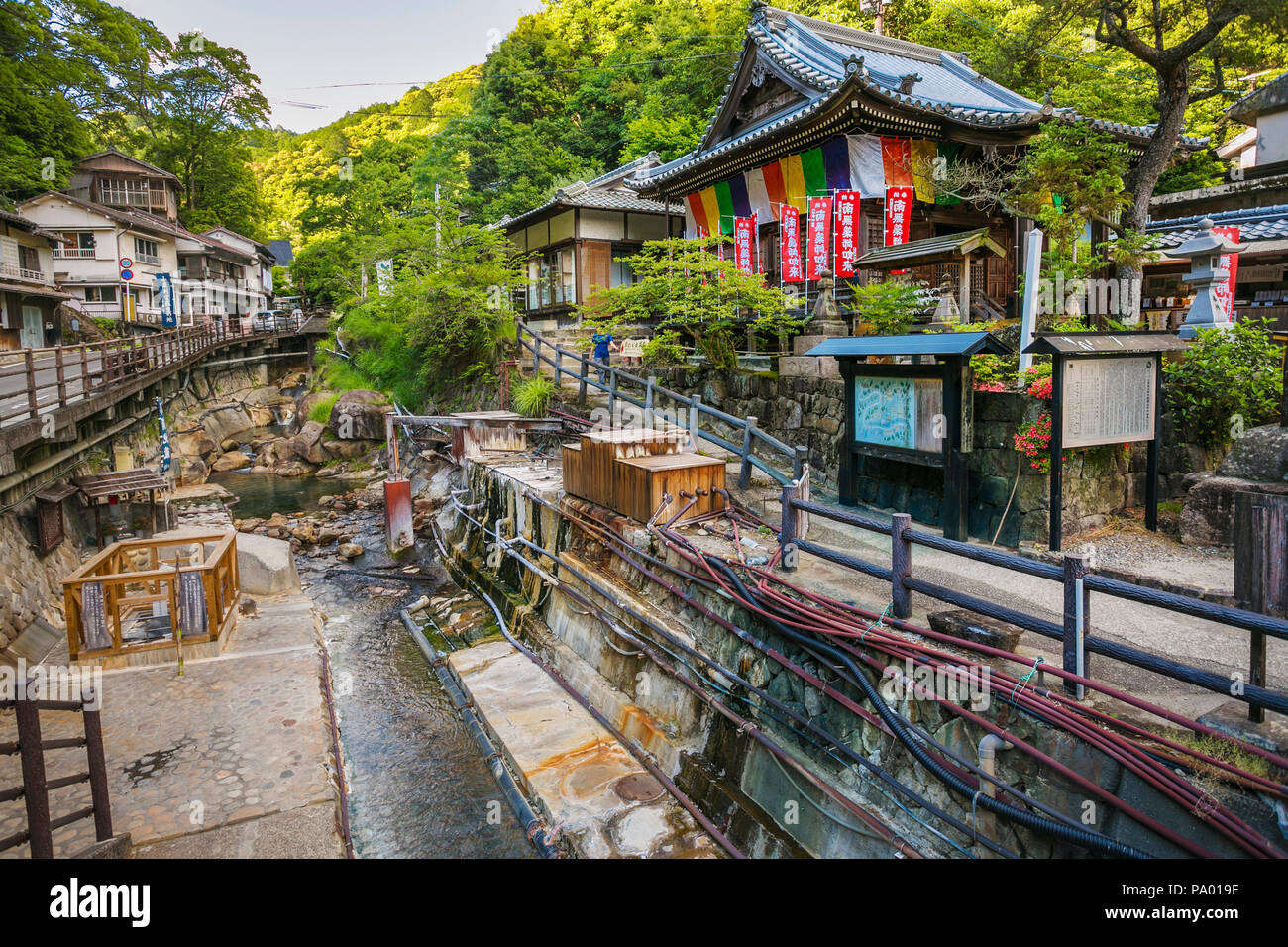 Pèlerinage de Kumano kodo. Yuzutsu. Cuisson publique onsen où légumes et faire bouillir les œufs. Yunomine. Hot spring village. Hommiyacho.Tanabe.Japon Banque D'Images