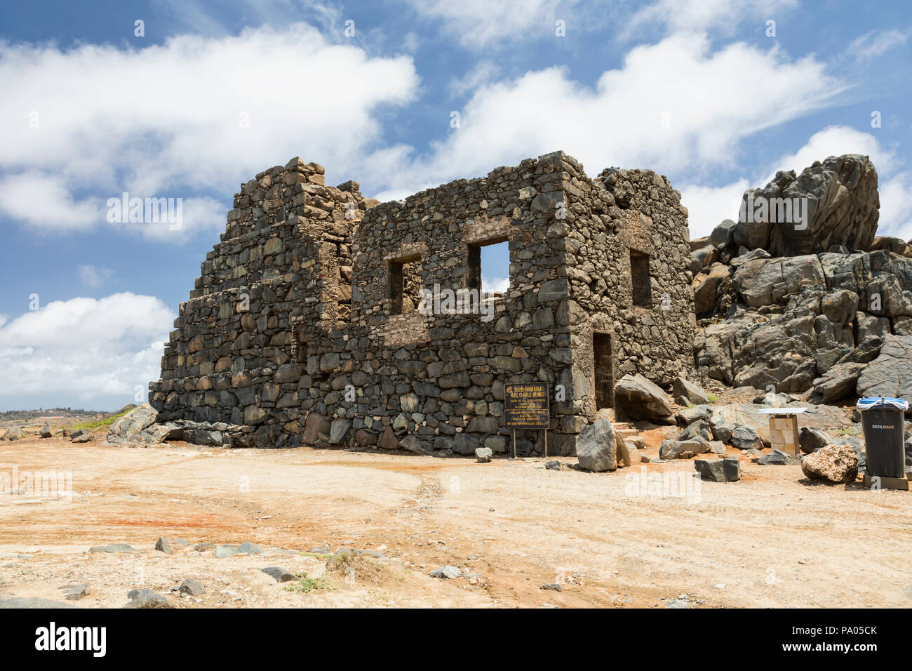 La Mine d'or de Bushiribana - un site historique et culturel national, Aruba, Antilles Banque D'Images