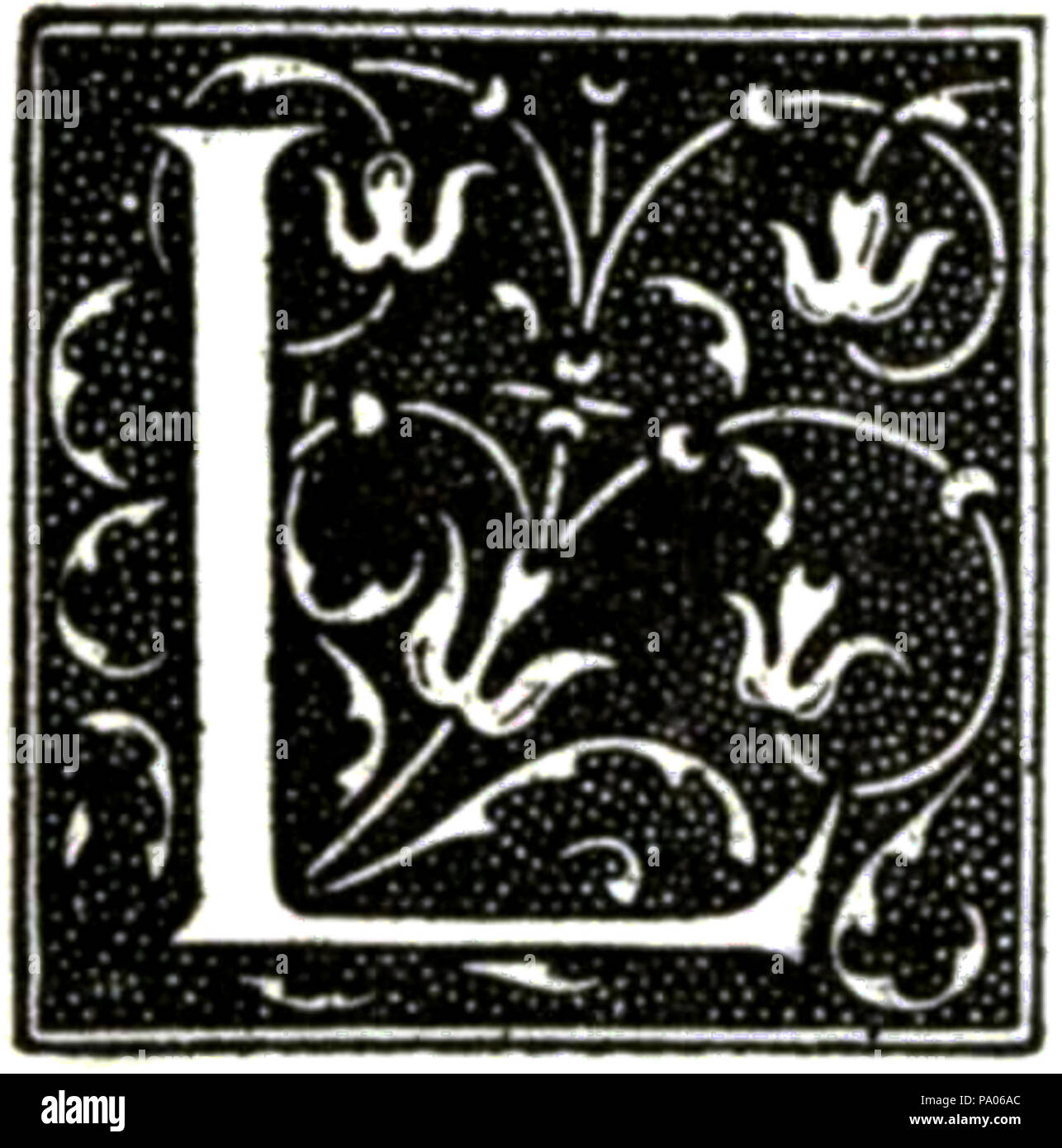593 Dropcap illus lettre L--l'amour dans l'oisiveté Banque D'Images