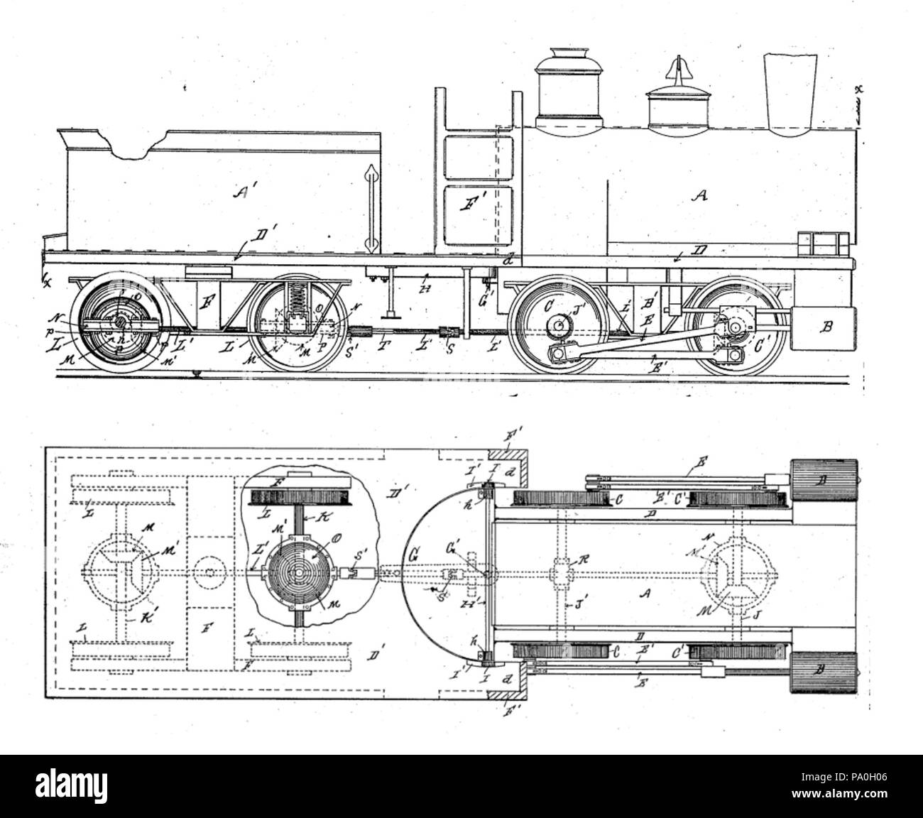 710 Getriebelokomotive nach C D Scott US504541 Banque D'Images