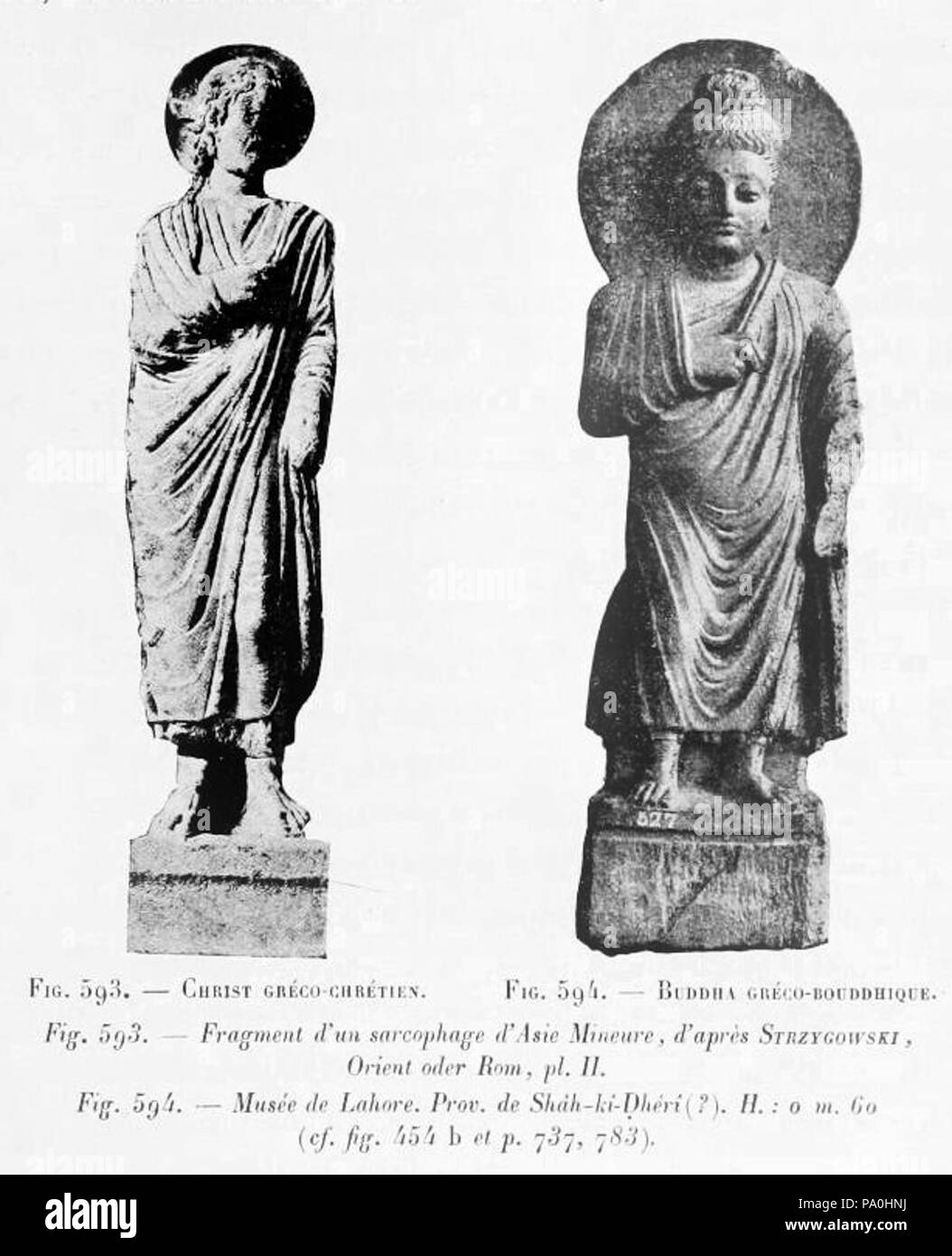 Au début de 598 représentations de Bouddha et le Christ Banque D'Images