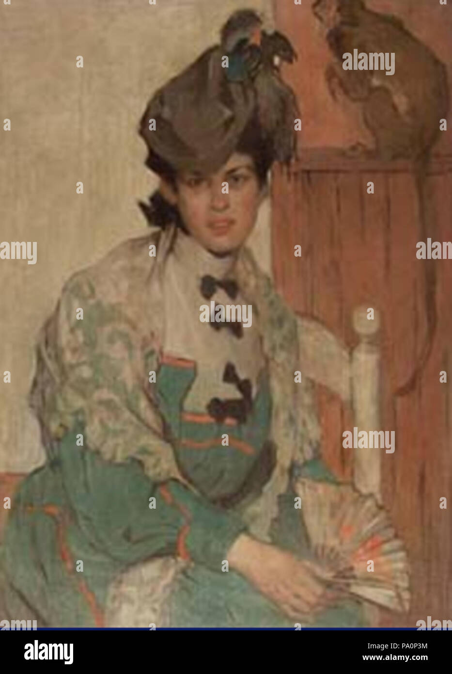 628 Ethel Mars, la femme au singe, en 1909 Banque D'Images