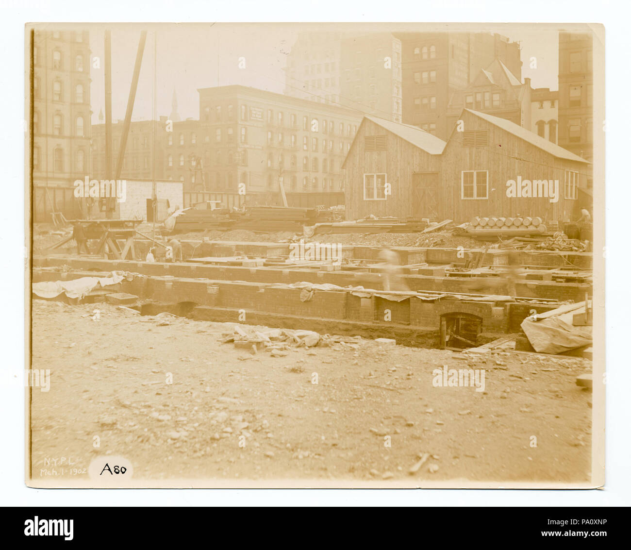 664 Les travaux de fondation, à au nord-est (NYPL b11524053-490369) Banque D'Images