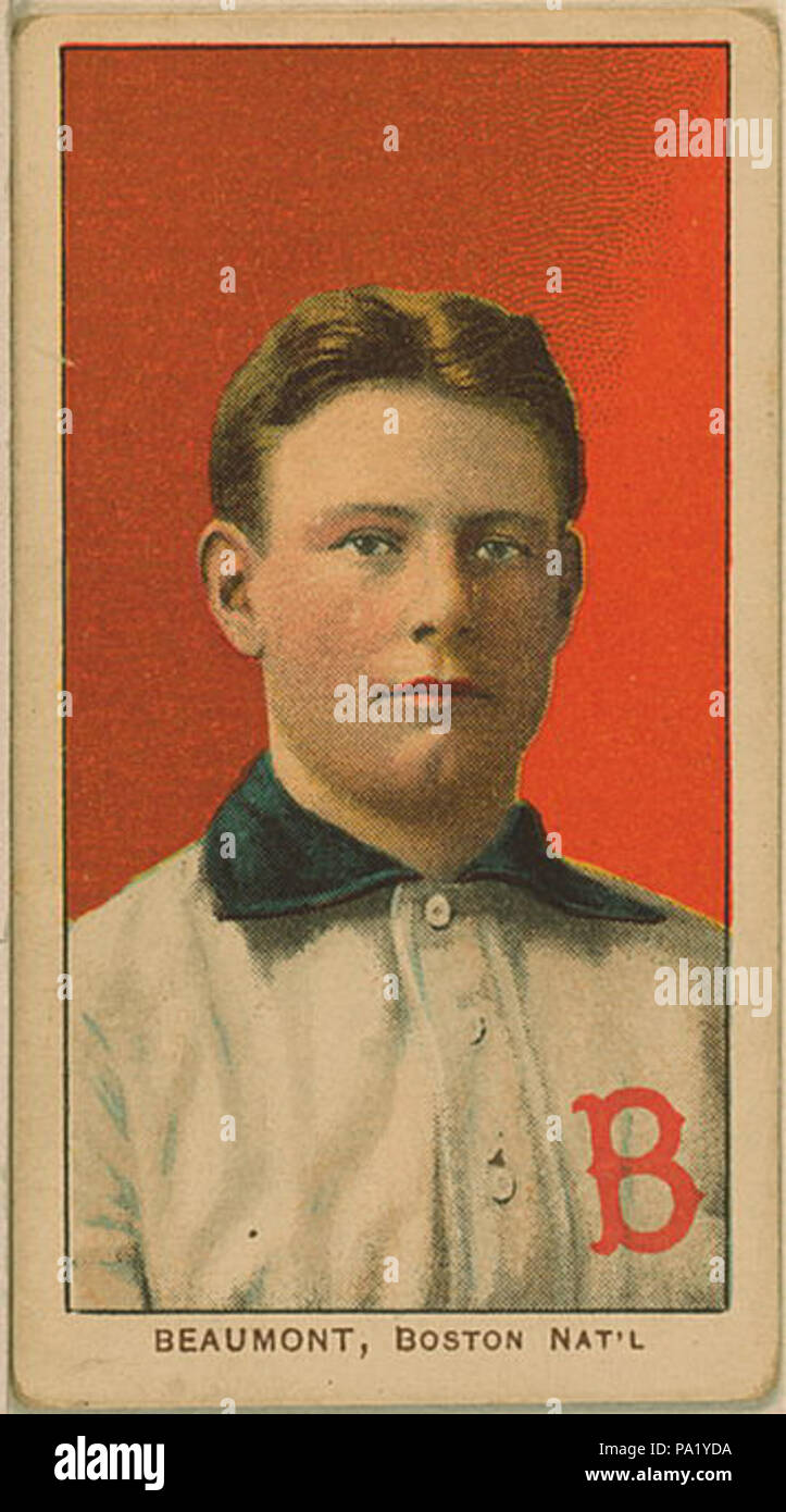 . Carte de baseball de Gingembre Beaumont, Boston Colombes. T206 bordures blanches. Entre 1909 et 1911 712 Ginger beumont Banque D'Images