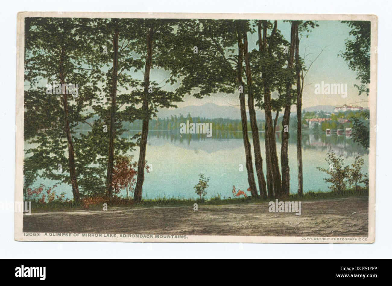 714 aperçu de Mirror Lake, Adirondacks, N.Y (NYPL b12647398-75482) Banque D'Images