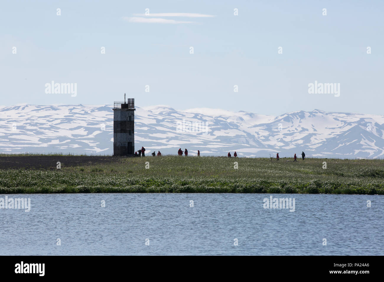 Les îles Kouriles, Île Atlasov Banque D'Images