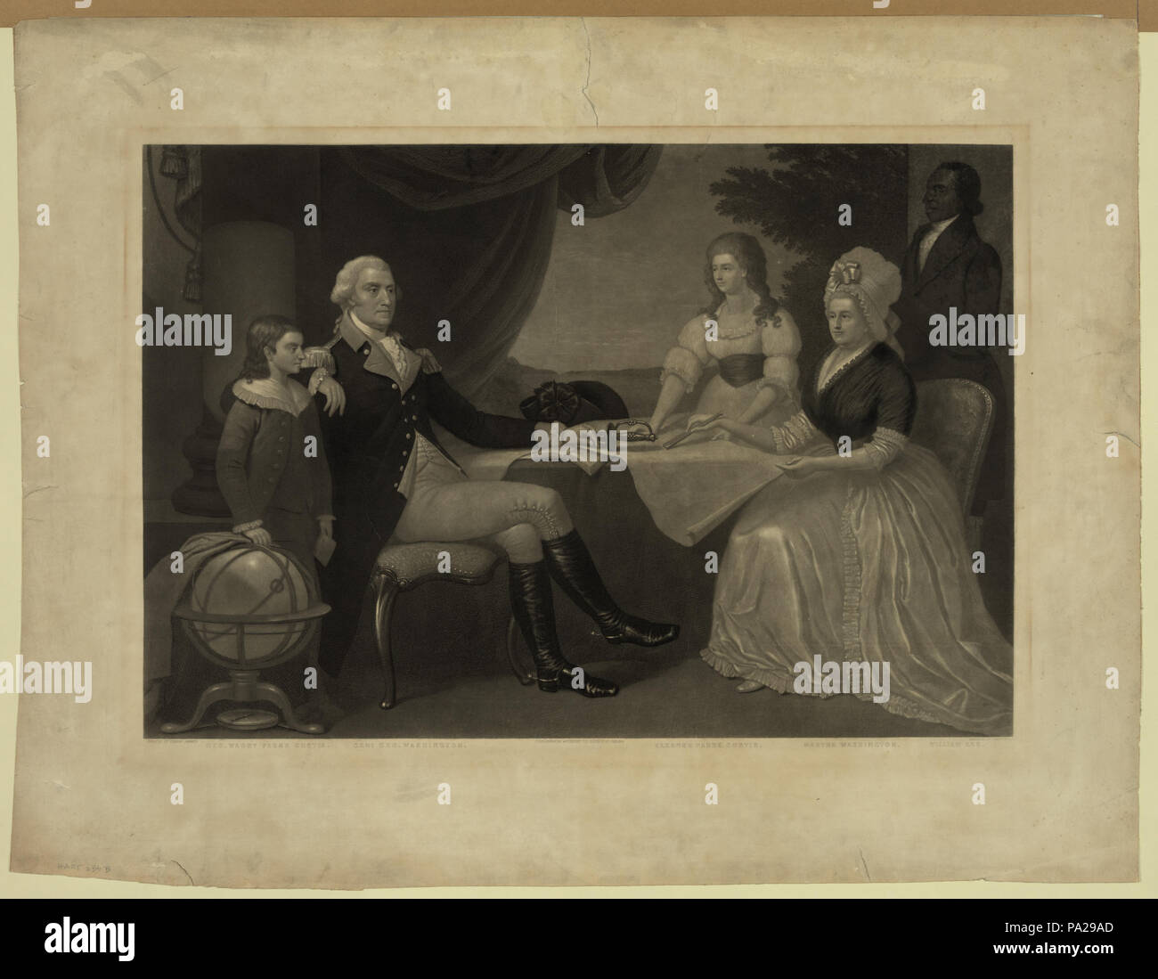 703 Geo. Washn. Parke Curtis - Général. Geo. Washington - Eleanor Parke Curtis - Martha Washington - William Lee RCAC2003663974 Banque D'Images