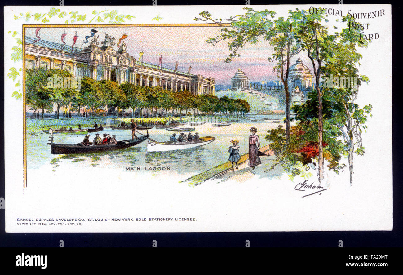 4 "lagune principale." (carte postale de 1904 World's Fair) Banque D'Images