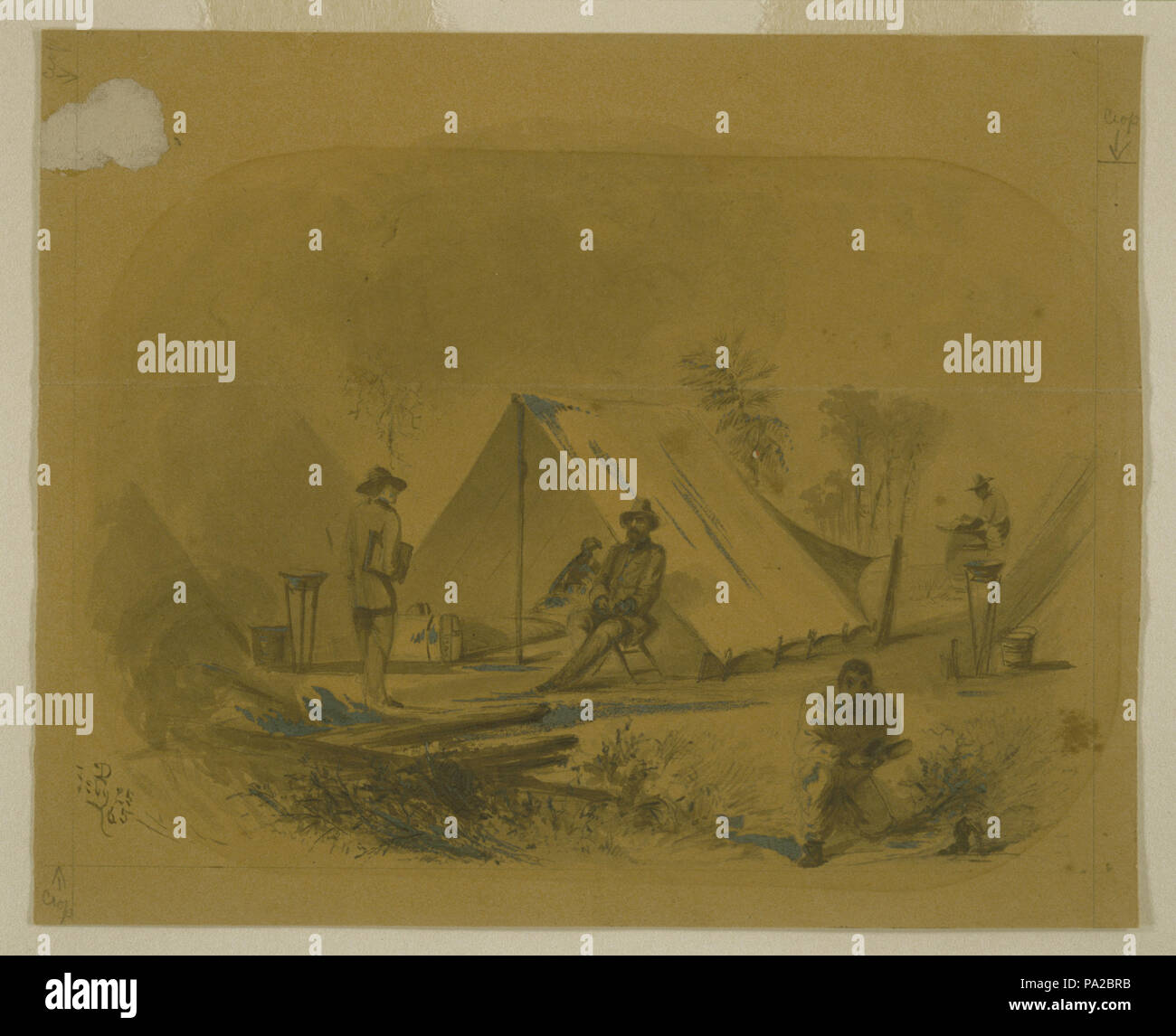591 Dimensions du major Henry Hitchcock's tente au siège du Sherman par Theodore Russell Davis Banque D'Images
