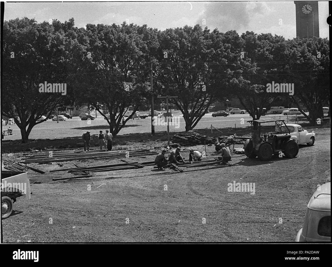 263 37653 SLNSW les rails élévateurs Parc Civic Banque D'Images