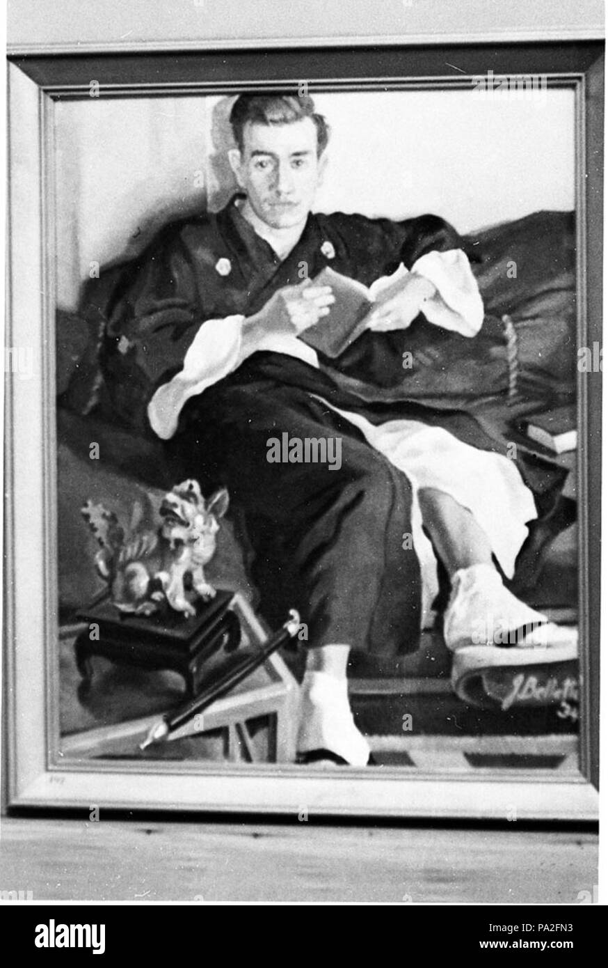 52022 SLNSW 273 peinture d'un homme dans un kimono par Jean Bellette 1934 Banque D'Images