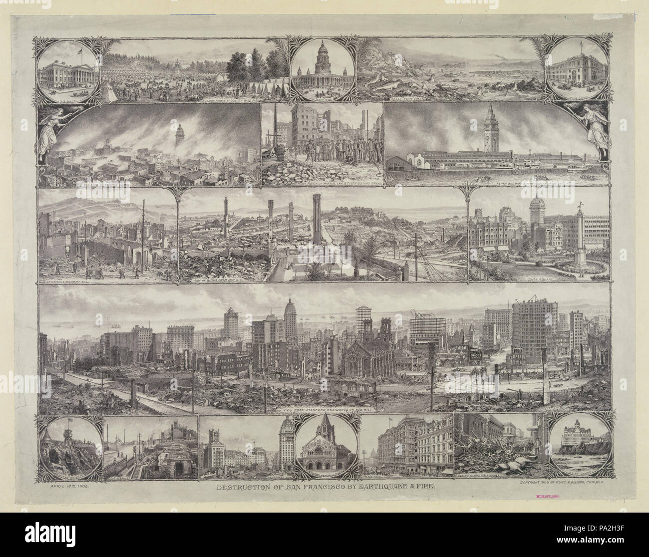 386 Destruction de San Francisco par le séisme &AMP ; fire RCAC2003656872 Banque D'Images