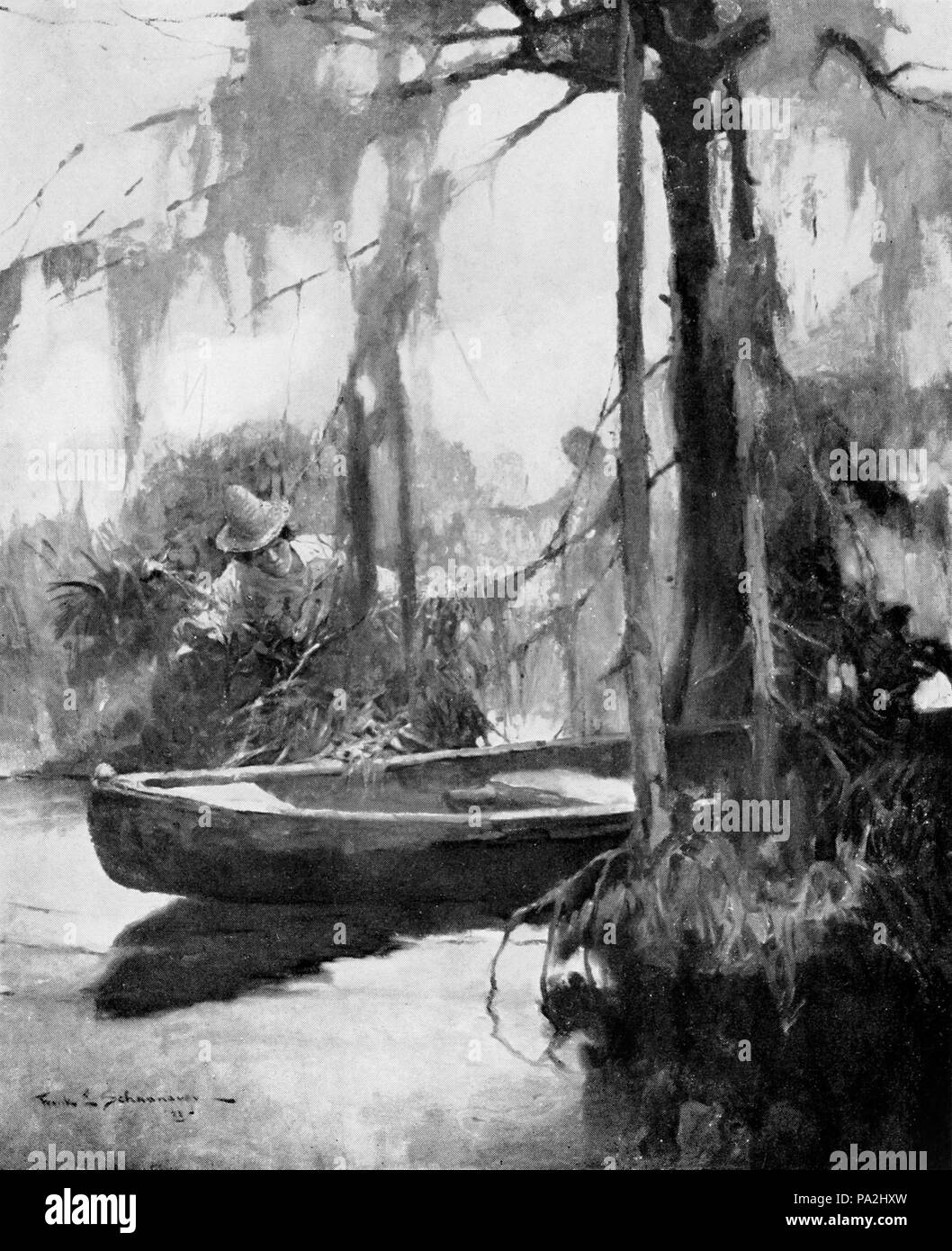 209 Blackbeard, Buccaneer - Page 129 - Jack presque jetées à la pirogue (bw) Banque D'Images