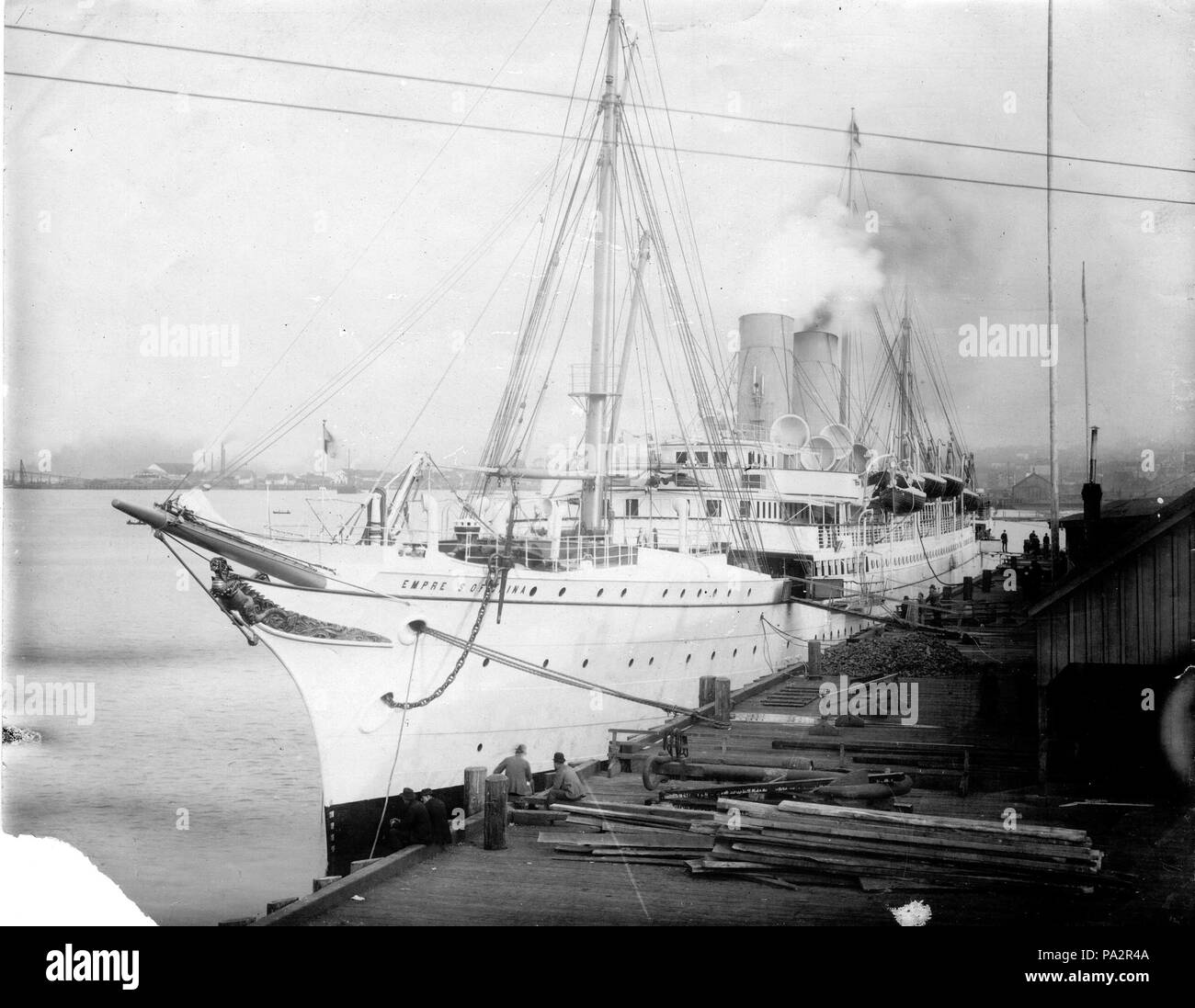 219 RMS Empress of China amarré à Vancouver vers 1893 Banque D'Images