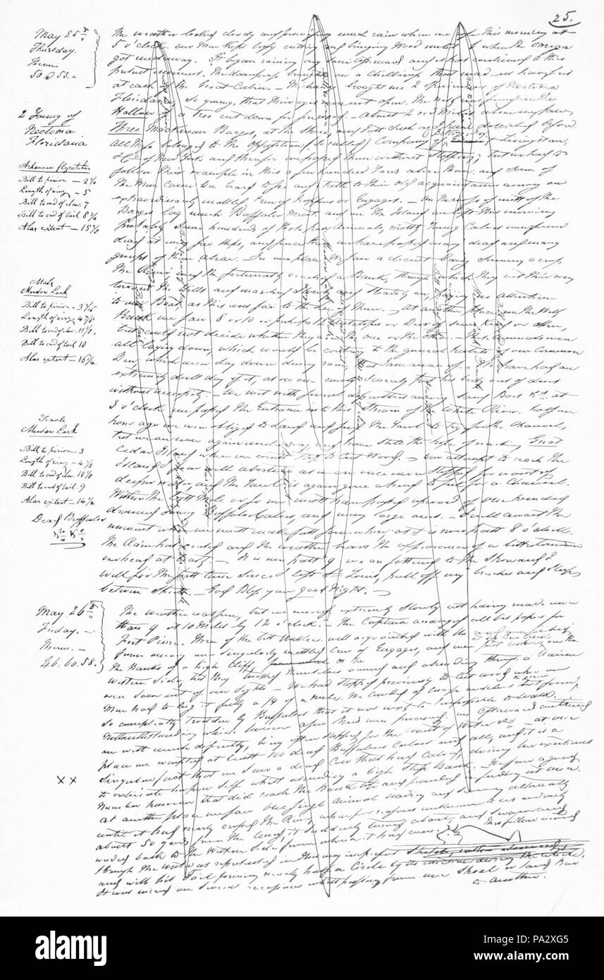 636 fac-similé de la page du journal d'Audubon Missouri Banque D'Images