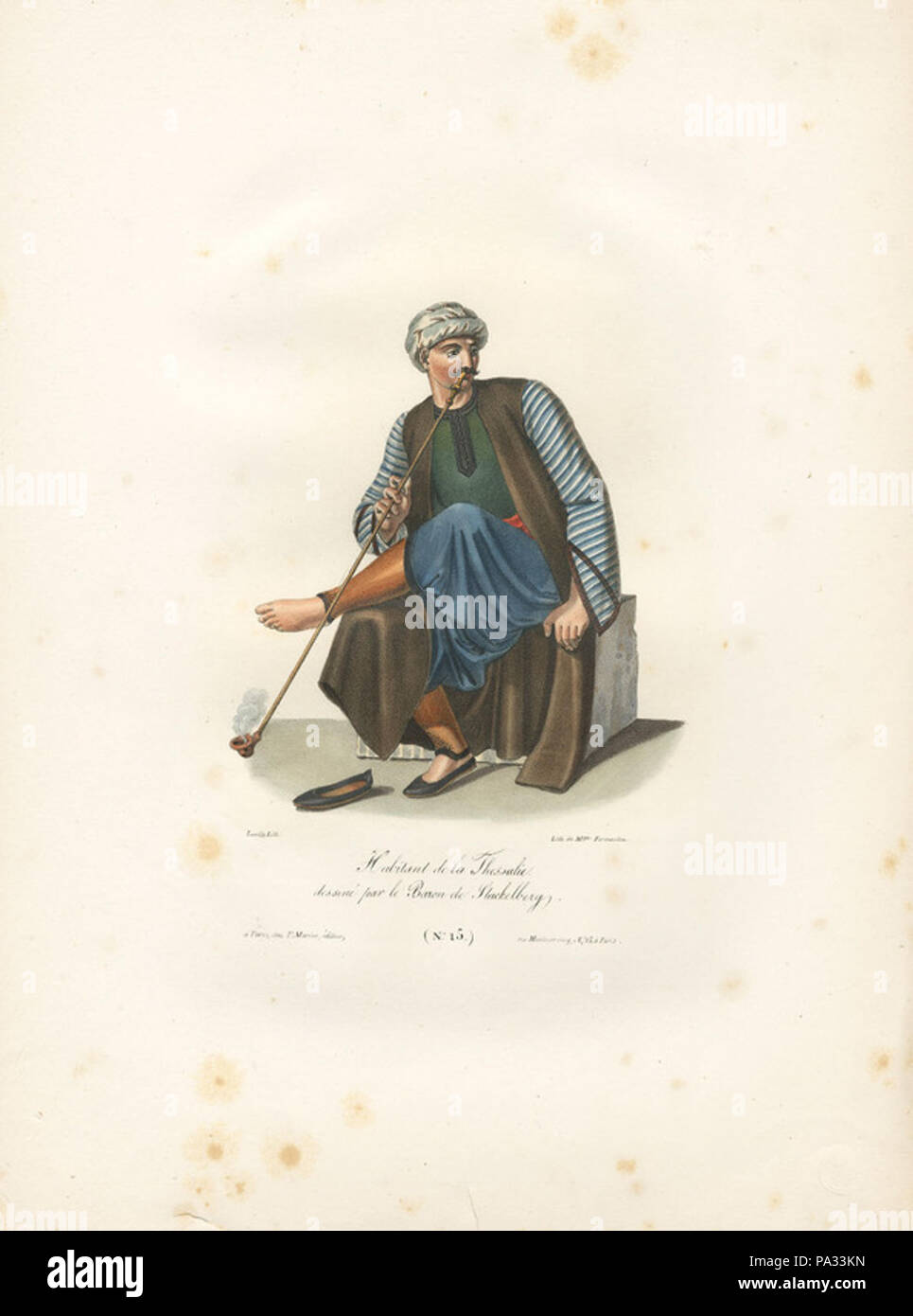 109 habitants de la Thessalie, dessiné par le baron de Stackelberg - Otto Magnus Von Stackelberg - 1828 Banque D'Images