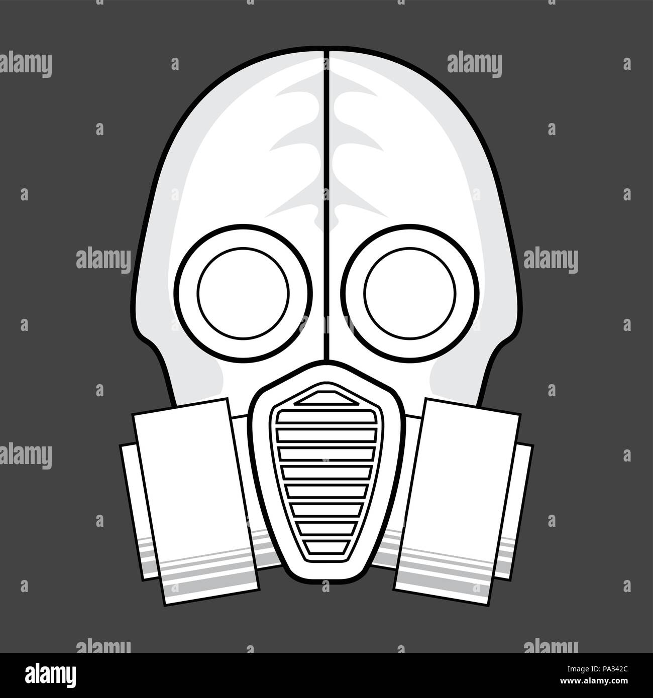 L'icône de protection pour masque à gaz - respirateur vue avant Illustration de Vecteur