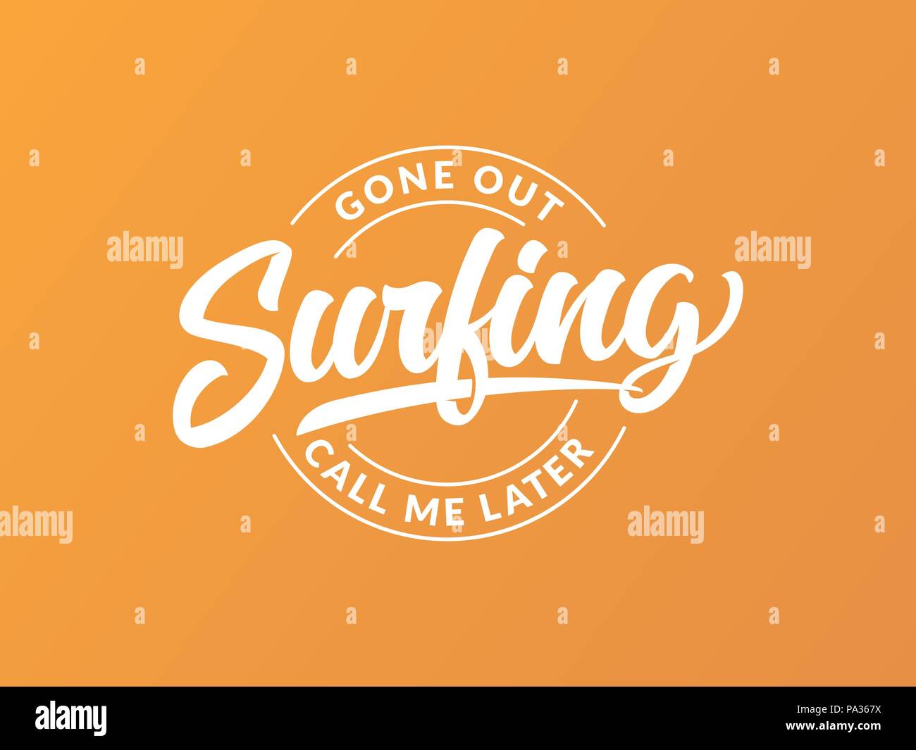 C'est un vecteur conception dessiné à la main de couleur sur le surf et fun Illustration de Vecteur