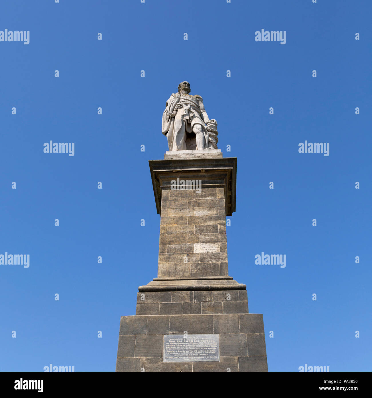 Le monument à l'Amiral Lord Collingwood à Tynemouth en Angleterre. Cuthbert Collingwood (1748 - 1810) était un commandant naval pendant les Guerres Napoléoniennes Banque D'Images