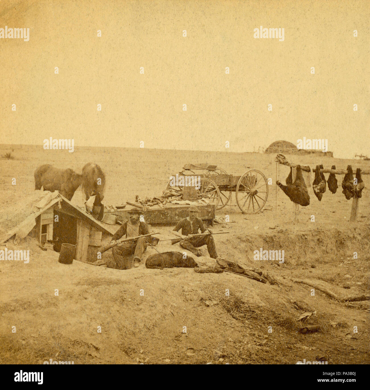 . Anglais : Titre : 'Buffalo Hunter's Home.' . vers 1870 2 "chasseur de bisons." Banque D'Images