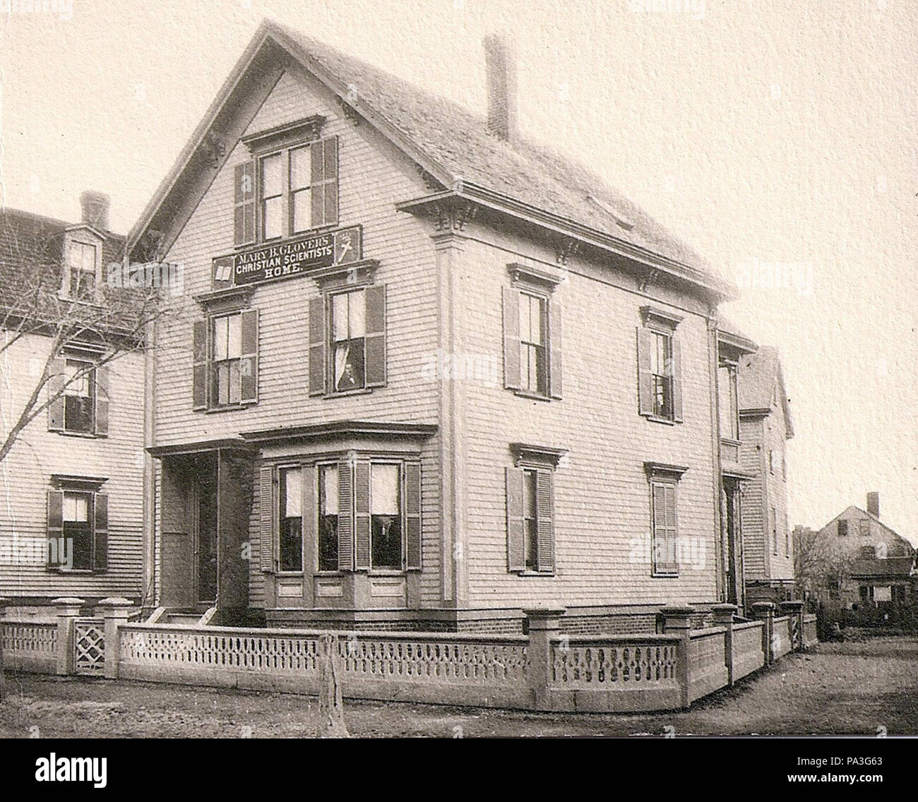 . 8 Broad Street, Lynn, Massachusetts, maison de Mary Baker Eddy, fondatrice de la Science Chrétienne . Date inconnue 748 Broad Street, Lynn, Massachusetts (Mary Baker Eddy) 2 Banque D'Images