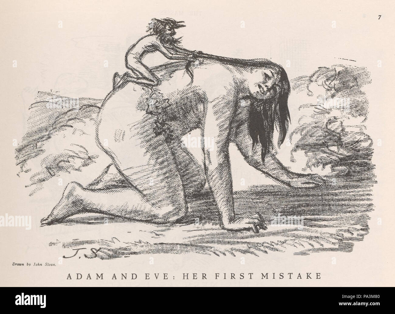 99 Adam et Eve - sa première erreur, bu John Sloan Banque D'Images