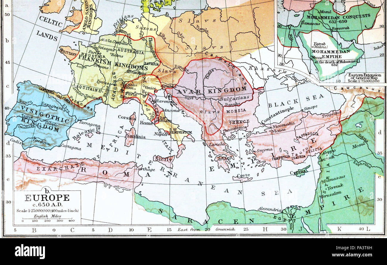 L'Europe autour de 650 629 Banque D'Images