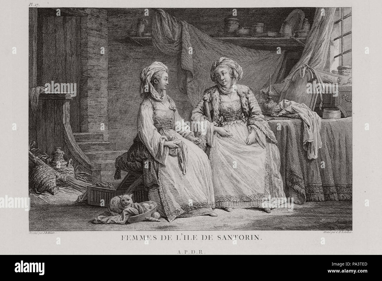 81 Femmes de l'île de Santorin - Choiseul-gouffier Gabriel Florent Auguste De - 1782 Banque D'Images