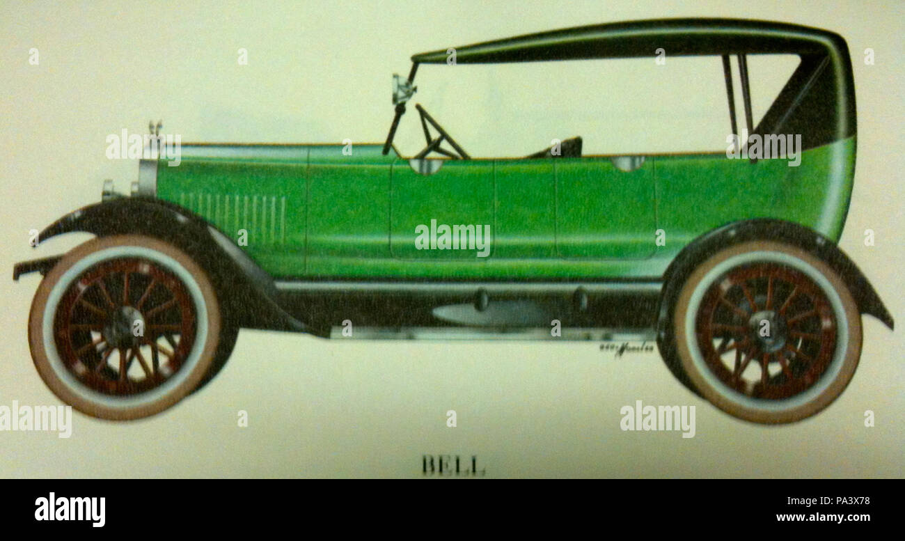 . Anglais : 1920 dessin des voitures de tourisme de Bell. Autres informations ce dessin est d'un vieux coupé de calendrier vers 1920. Le domaine de l'impression et l'année ne sont pas visibles. vers 1920 38 1920 des voitures de tourisme de Bell Banque D'Images