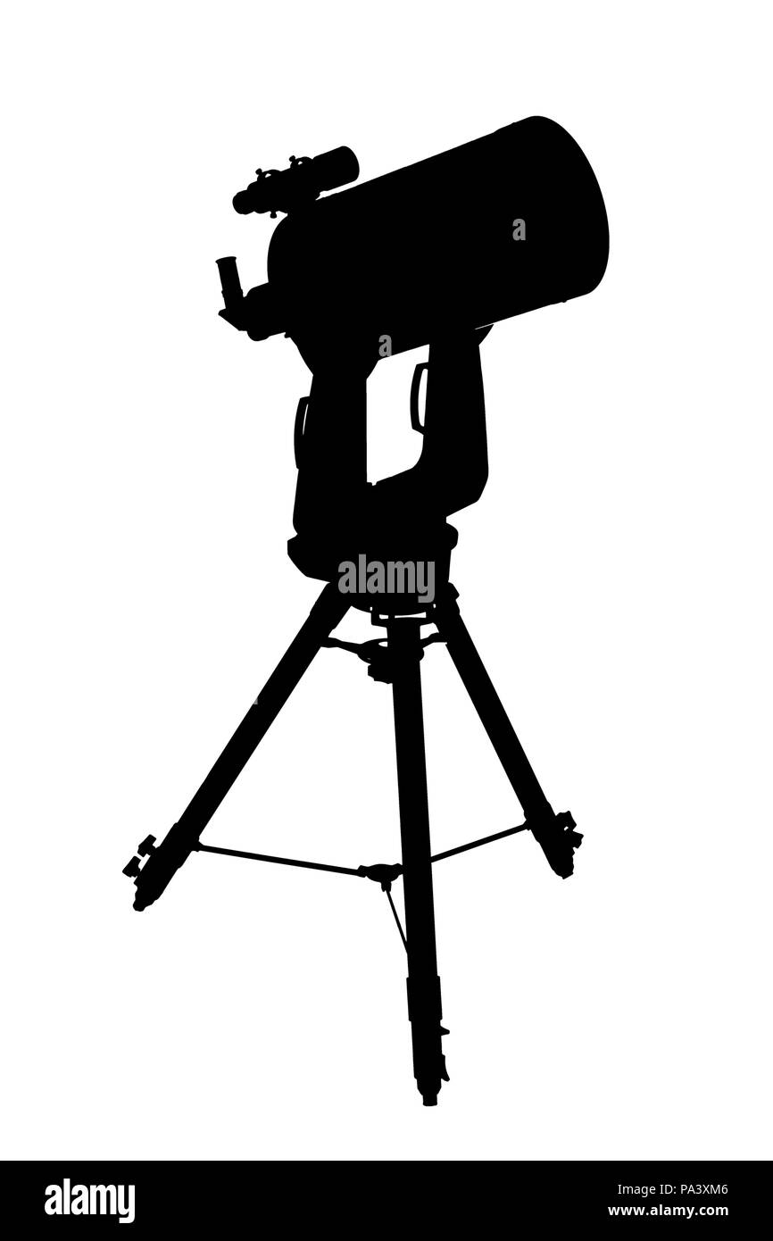 Télescope à longue portée sur un trépied isolated on white backgrouns Banque D'Images