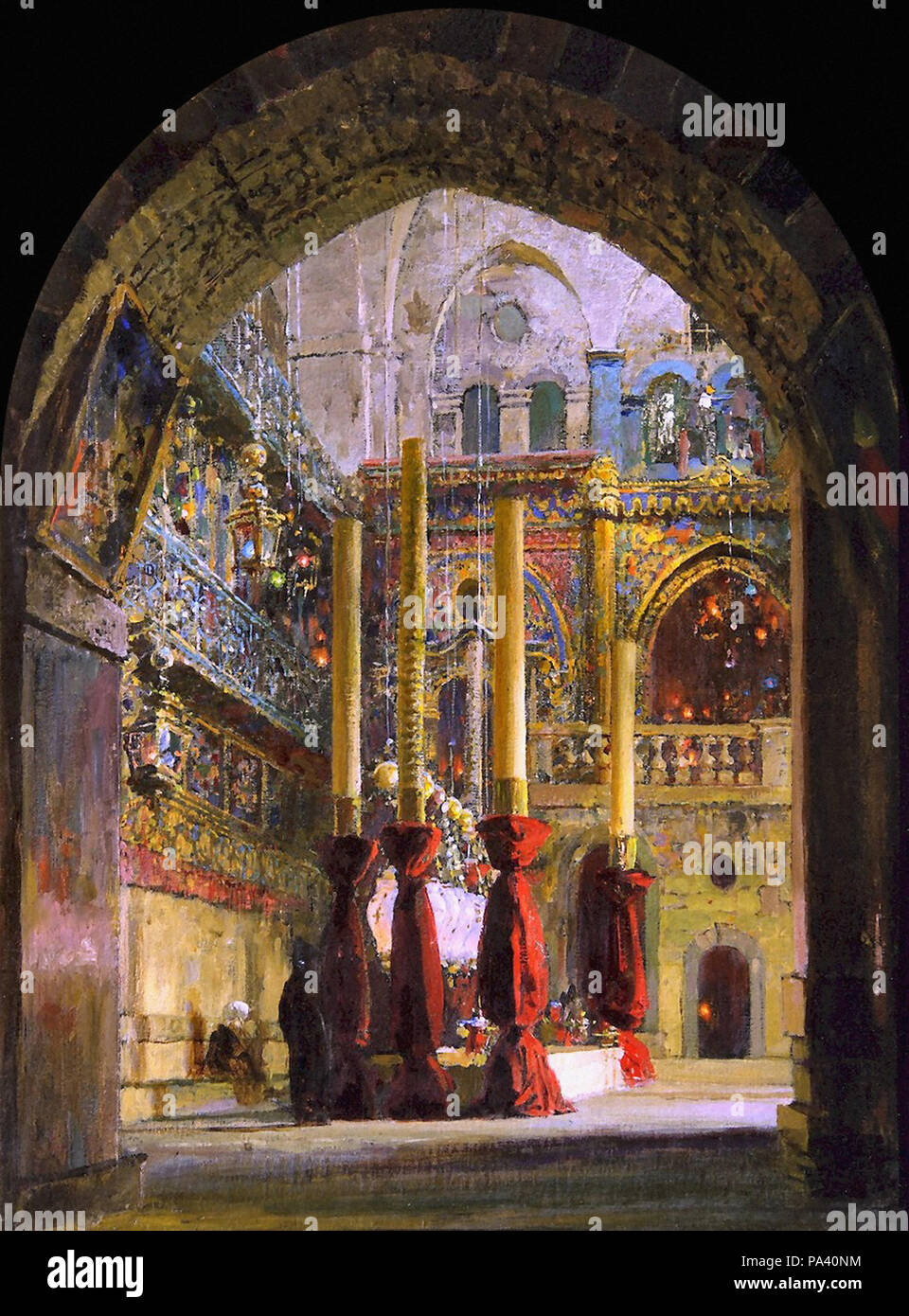 Vassili Polénov - Eglise du Saint Sépulcre intérieur (étude) Banque D'Images