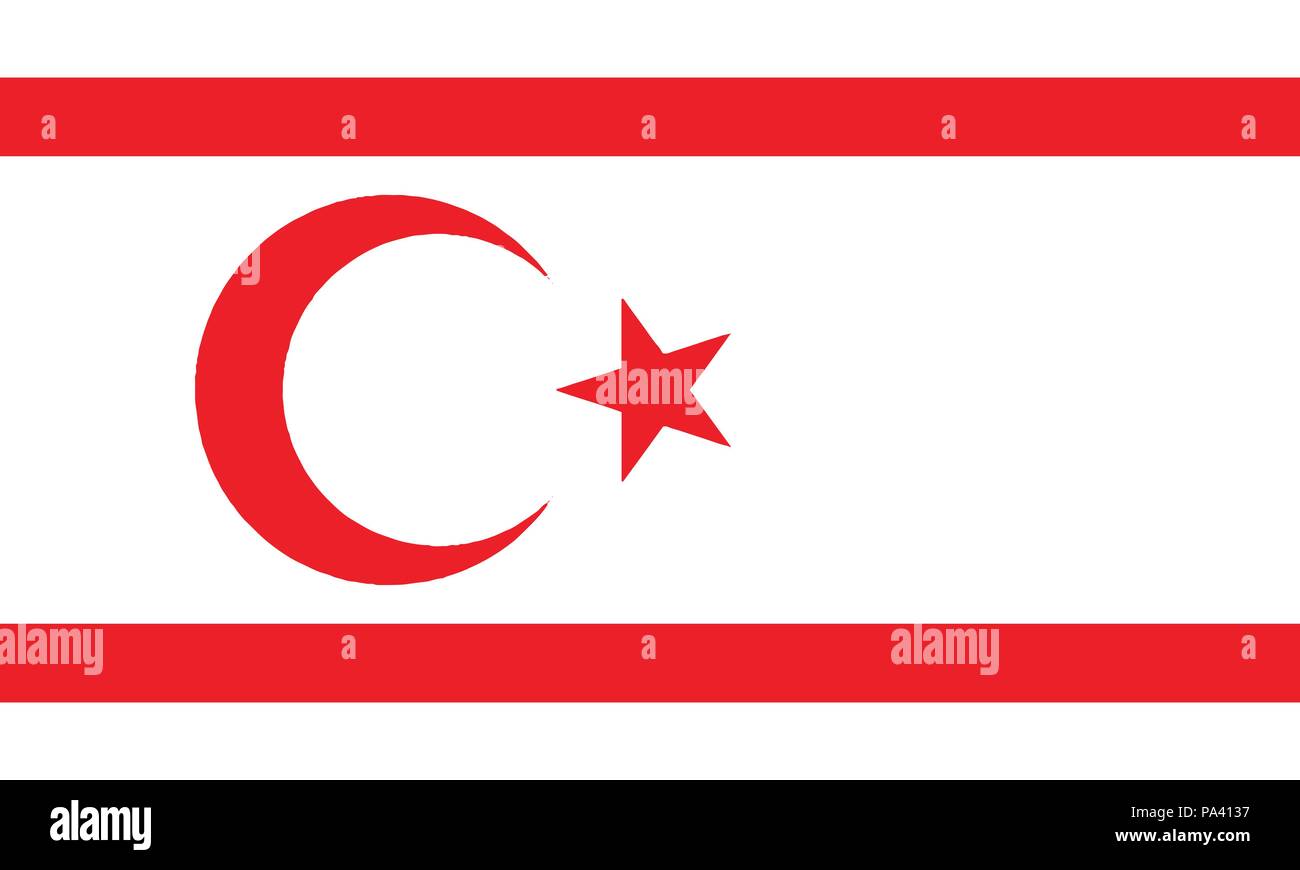 Illustration détaillée du drapeau national de la République turque de Chypre du Nord Illustration de Vecteur