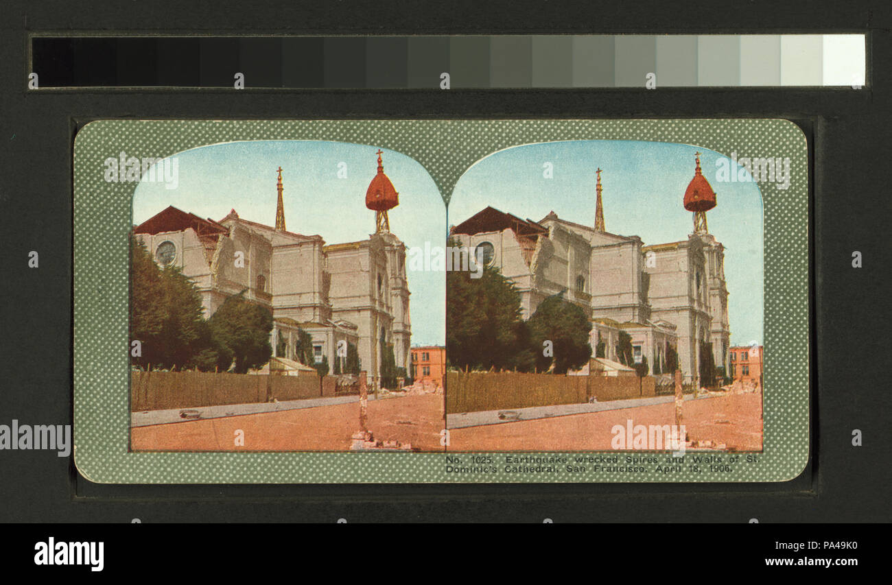 598 naufrage séisme flèches et murs de saint Dominique, la cathédrale San Francisco, le 18 avril 1906 (NYPL b11707375-G90F001 025F) Banque D'Images