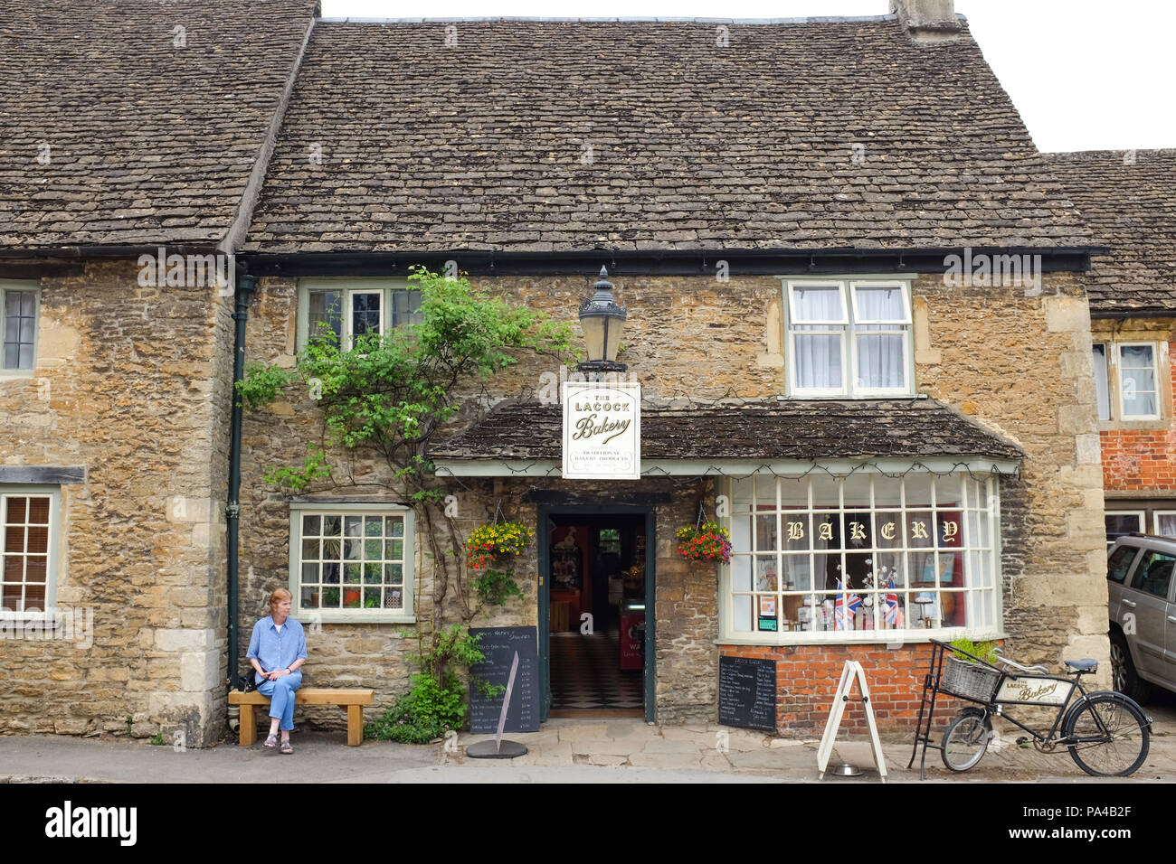 La boulangerie dans le village de Lacock dans le Wiltshire, Angleterre. Banque D'Images