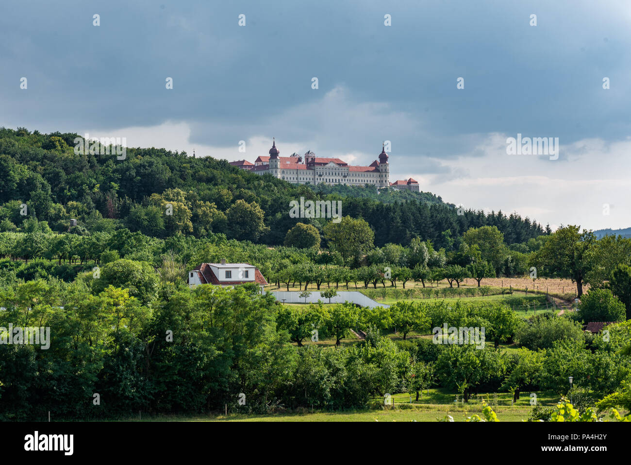 La viticulture et à l'abbaye de Göttweig, Furth-Palt Kremstal, Basse Autriche, Autriche Banque D'Images