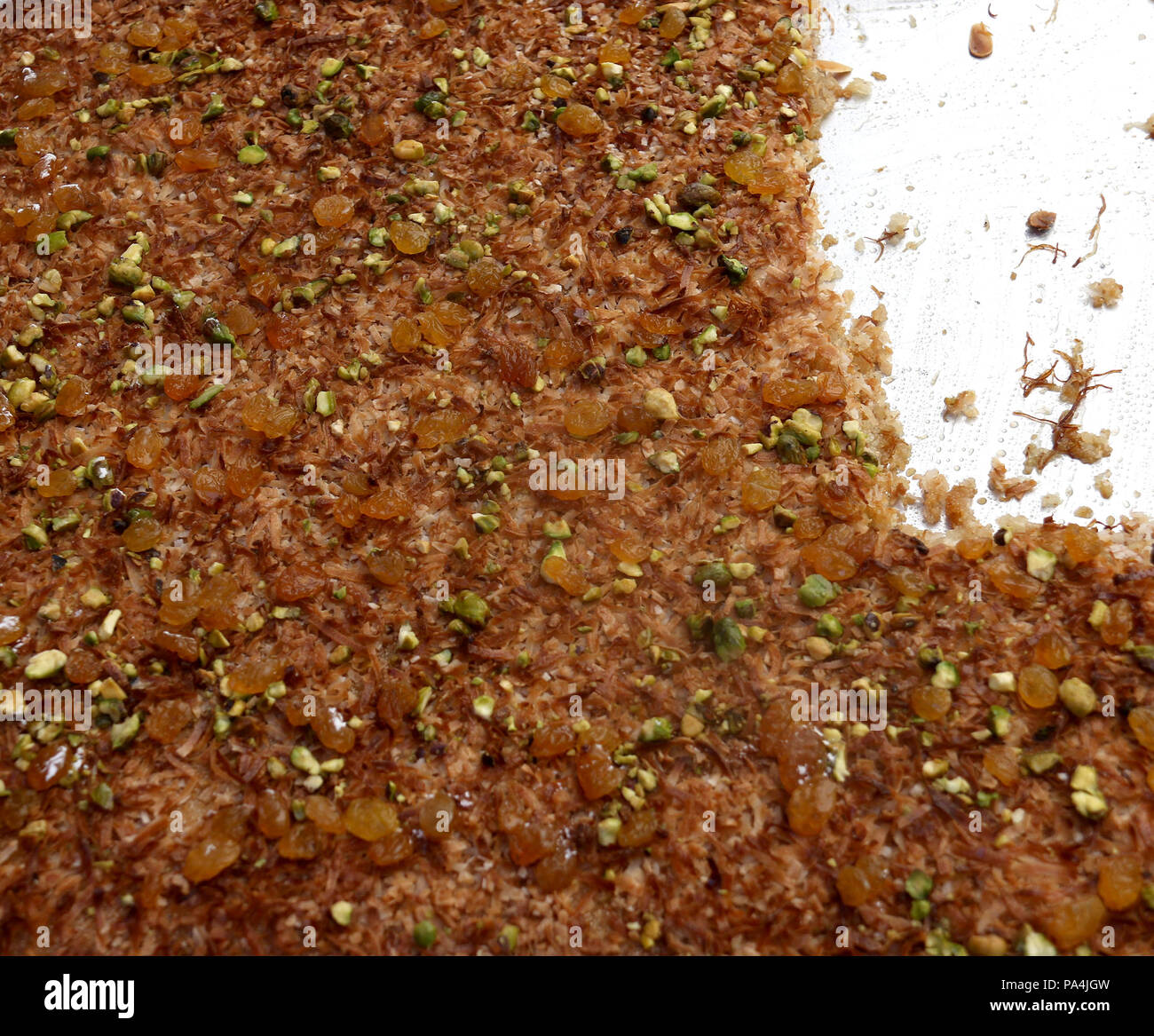L'arabe les desserts à base de noix et raisins secs Banque D'Images