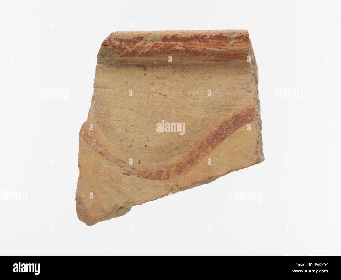 Rim en terre cuite d'un vase. Culture : Helladic. Dimensions : d'autres : 1 5/8in. (4.2Cm). Date : ca. 2000-1600 av. J.-C.. Matt-ware peint. Musée : Metropolitan Museum of Art, New York, USA. Banque D'Images