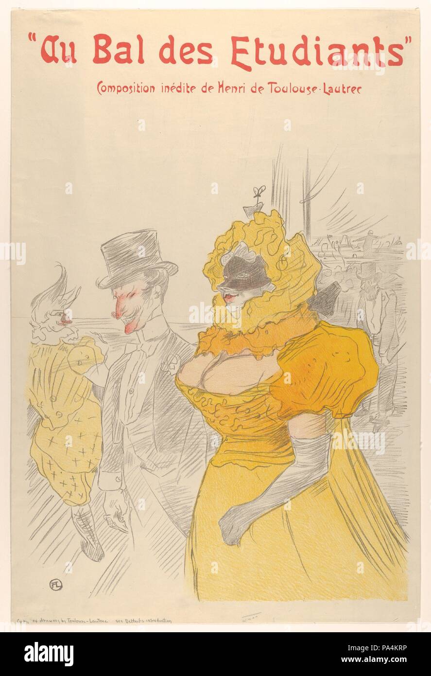 Au Bal des Etudiants. Artiste : après Henri de Toulouse-Lautrec (Français, Albi 1864-1901 Saint-André-du-Bois). Dimensions : mat Taille : 22 x 28 in.. Date : n.d.. Musée : Metropolitan Museum of Art, New York, USA. Banque D'Images