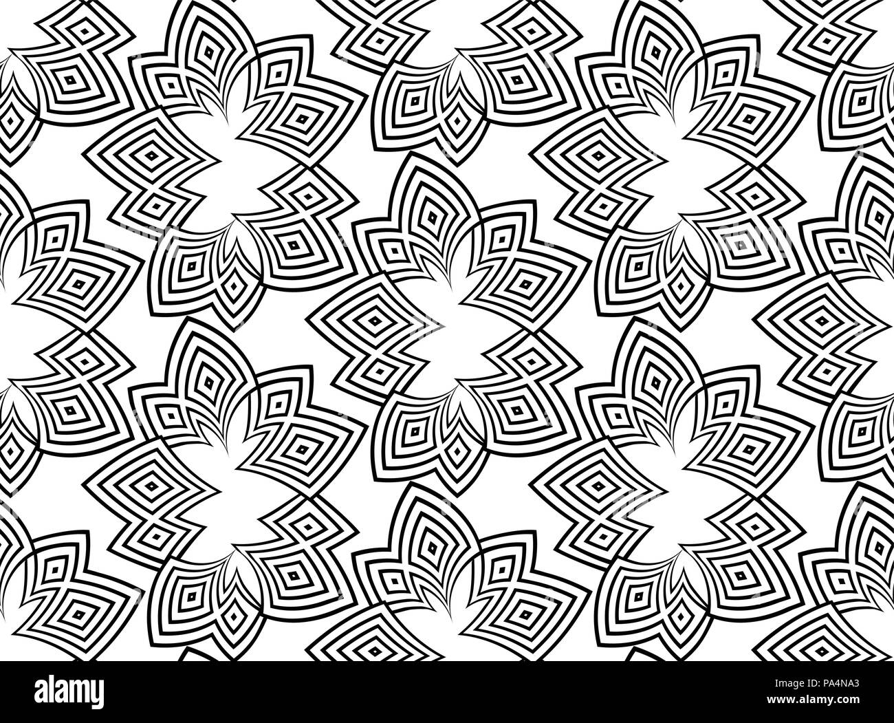 Des lignes noires sur fond blanc motif transparent. Vector abstract background. Psyphodelic motif noir blanc Illustration de Vecteur