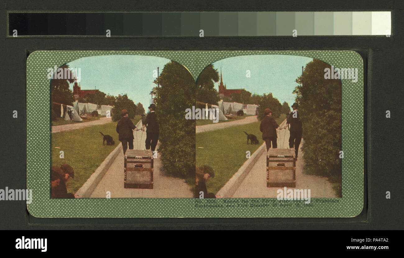 219 à destination de l'Embarcadère après le tremblement de terre de San Francisco et des incendies du 18 avril 1906 (NYPL b11707375-G90F001 009F) Banque D'Images