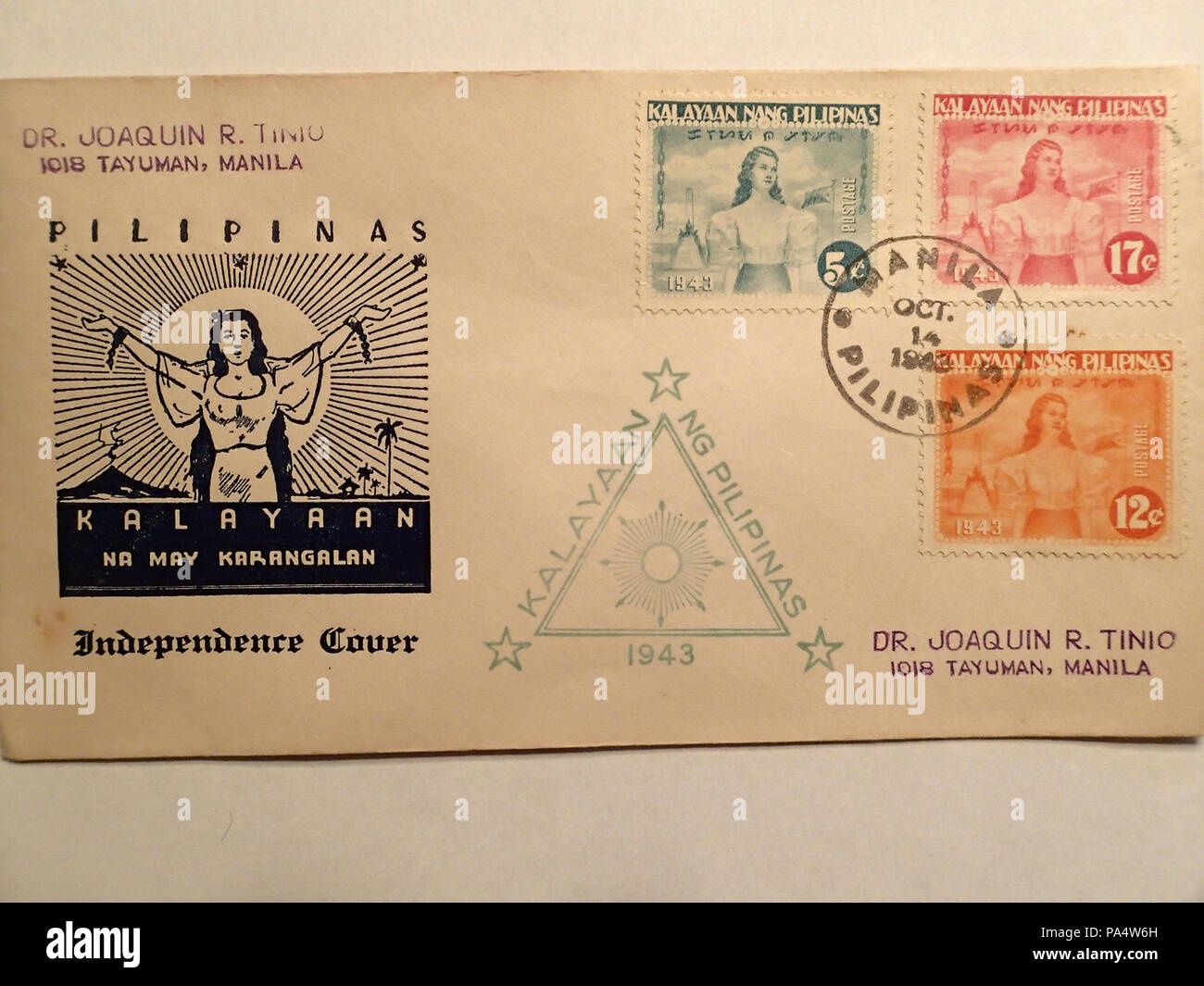 138 de l'occupation japonaise des Philippines Histoire postale 13 Banque D'Images