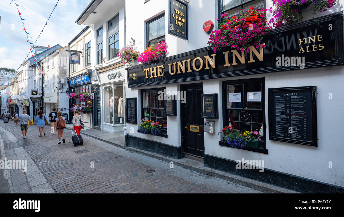 St.Ives l'Union Inn, rue Fore Banque D'Images