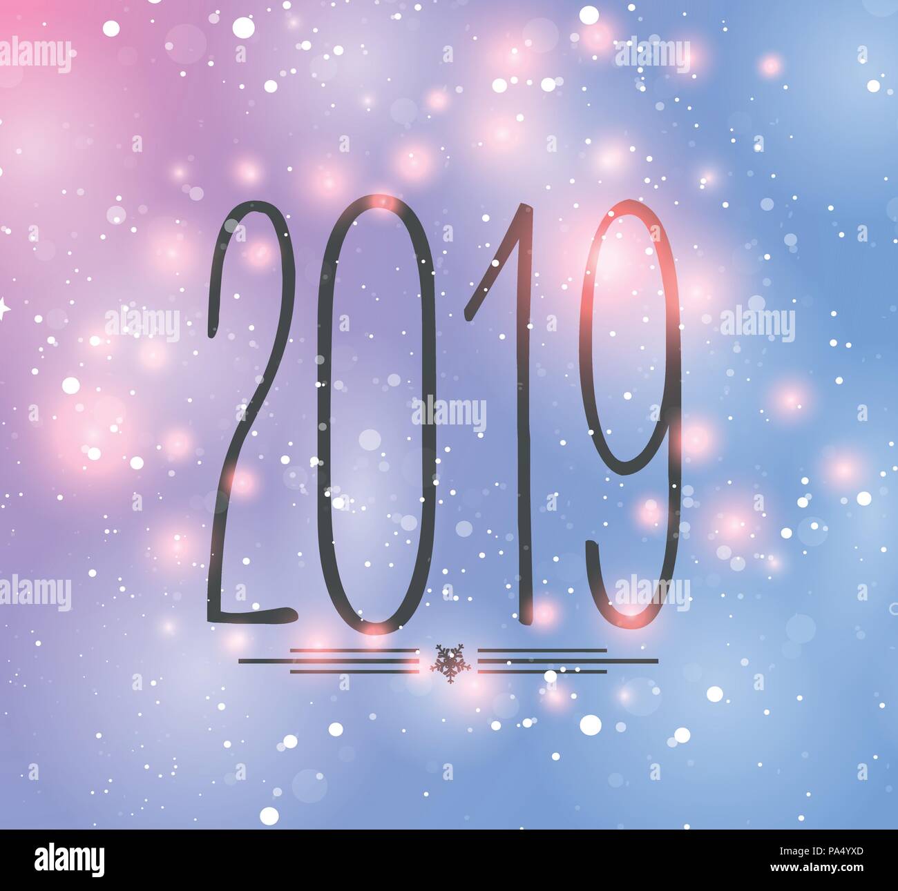 Bonne année 2019 l'arrière-plan. Carte de voeux colorée. Vector illustration. Illustration de Vecteur