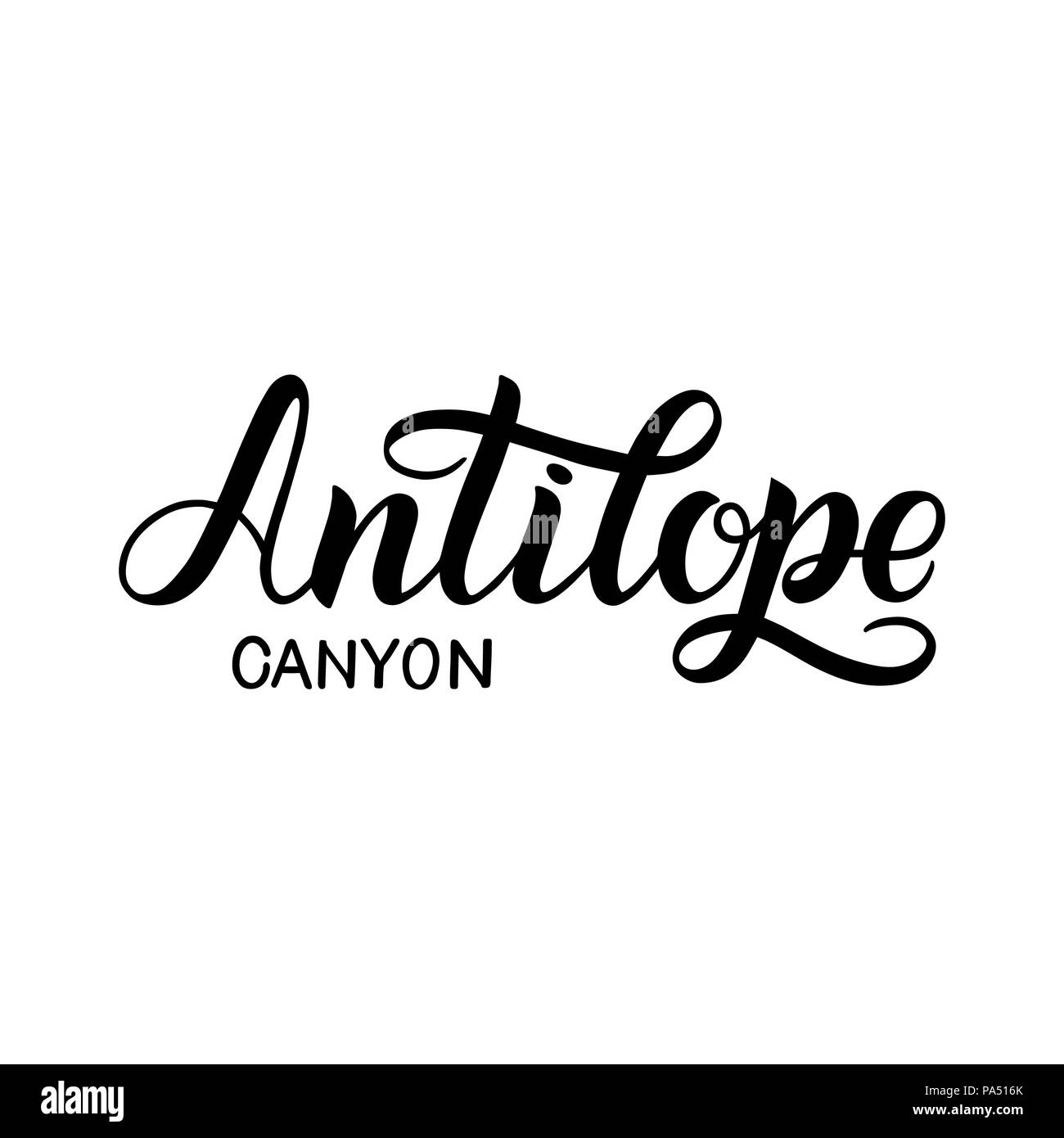 Logo ville isolé sur blanc. Black label ou logo. Badge Vintage grunge style en calligraphie. Idéal pour les t-shirts ou poster, Antilope Canyon, USA, une Banque D'Images