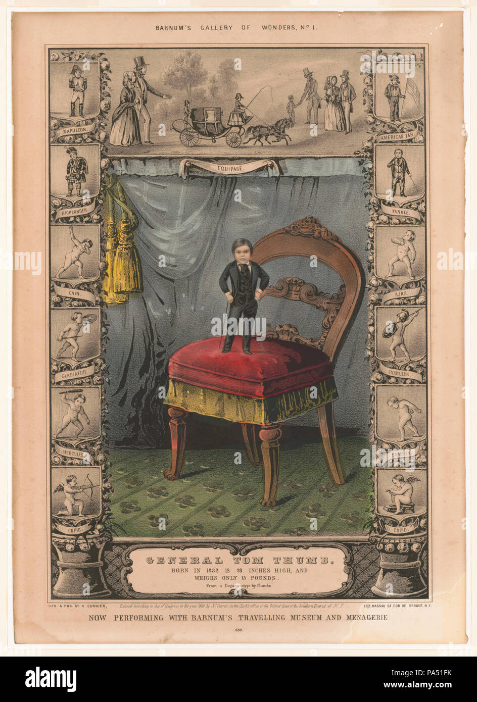 698 General Tom Thumb- né en 1832, est de 18 pouces de haut, et pèse seulement 15 livres RCAC2001700069 Banque D'Images 698 General Tom Thumb- né en 1832, est de 18 pouces de haut, et pèse seulement 15 livres RCAC2001700069 Banque D'Images