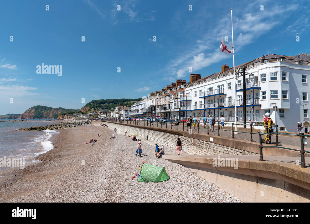 La ville de Sidmouth une station balnéaire populaire dans l'est du Devon, Angleterre, Royaume-Uni. Banque D'Images