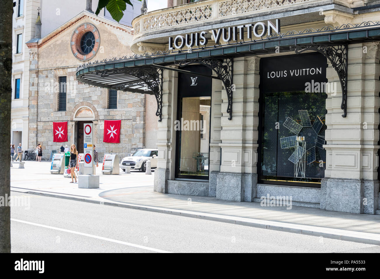 Louis Vuitton Store Front, front Shop, Lugano Suisse Banque D'Images