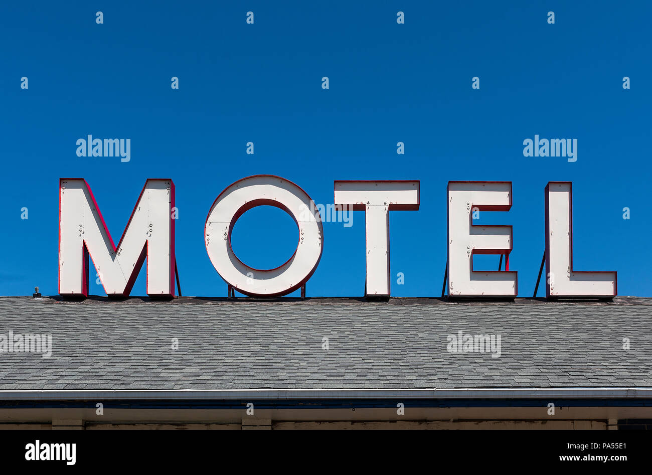 Motel en bordure de signe. Banque D'Images
